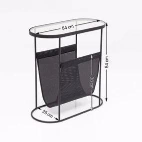 Kare Design Mesh Ovalen Bijzettafel Krantenbak - 54 X 25cm.