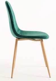 Set van 4 Teok Fluwelen Stoelen