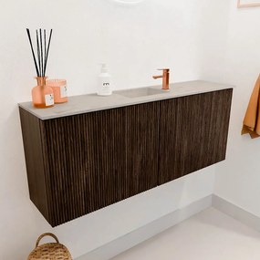 Mondiaz Joya DLux 100cm toiletmeubel walnut met wastafel faye midden 1 kraangat opalo