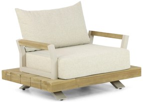 Tuinstoel Aluminium/teak Taupe-naturel-bruin Santika Supreme