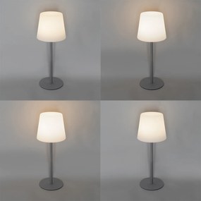 Tafellamp grijs oplaadbaar incl. LED en dimmer IP54 - Jude