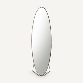 Ovalen spiegel op voet in metaal ijzer, H170cm, Koban