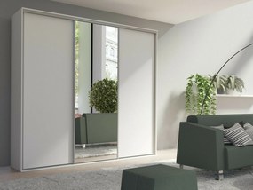 Kledingkast Murrieta 145, Wit, 244x277x62cm, Kledingkast deuren: Schuivend, Aantal planken: 11, Aantal planken: 11