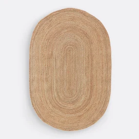 Ovalen vloerkleed in jute, Aftas