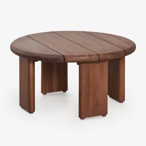 Ronde Bijzettafel Ø70 Cm Voor Tuin In Famara Acacia Hout Acacia Bruin - Sklum