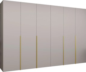 Kledingkast Hartford 539, Kasjmier, Gouden, 202x300x52cm, 209.6 kg, Kledingkast deuren: Met scharnieren
