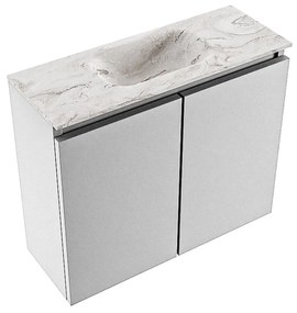 Mondiaz Ture DLux toiletmeubel 60cm plata met wastafel glace midden met kraangat