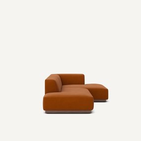 Rechte hoekbank in linnen fluweel, JACOPO