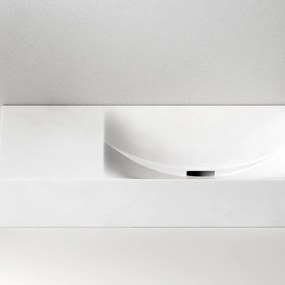Clou Vale fontein solid surface 38cm zonder kraangat rechts wit mat