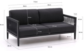 Manifesto Valero lounge tuinbank 2,5-zits 182cm