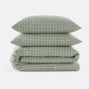 Beddengoed 30% gerecycled katoen, vierkante kussensloop, geruit, LESIA