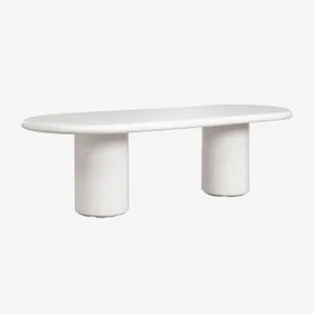 Ovale Tuintafel 260x110 Cm In Aurean Cement Helder Wit - Sklum