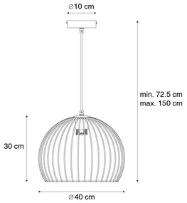 Moderne hanglamp zwart 40 cm - Koopa Modern E27 rond Binnenverlichting Lamp