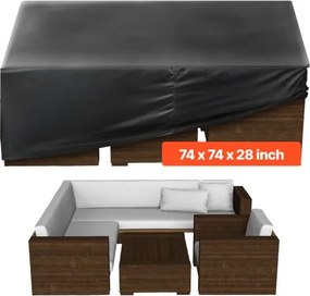 VEVOR Tuinmeubelhoes, Oxford stoffen tuinmeubelhoes, waterdichte vierkante tuintafelhoezen met ventilatie voor alle weersomstandigheden, zeildoek (188 x 188 x 71 cm)