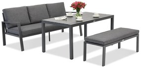 Zakintos Apetito Comfort 3 aluminium set met bank antraciet Garden Point
