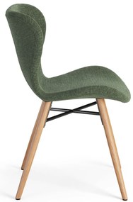 ALTEA Groen (stof Rio 140)/poten natuur eiken – MODERNE STOEL VOOR WOONKAMER/EETKAMER/KEUKEN/KANTOOR
