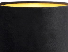 Smart wandlamp met dimmer zwart met velours kap incl. Wifi A60 - Stacca Modern E27 cilinder / rond Binnenverlichting Lamp