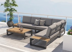 Taste by 4 Seasons Matisse loungebank antraciet Loungeset   houtkleur weerbestendig