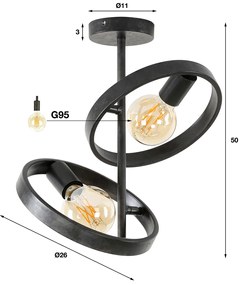Plafondlamp Metalen Ringen