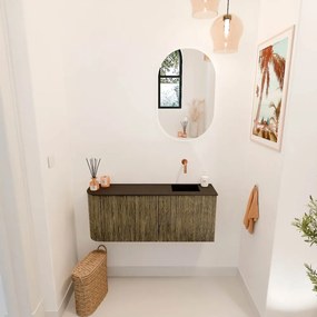Mondiaz Joya 100cm toiletmeubel ronding links dusk met wastafel faye rechts zonder kraangat urban