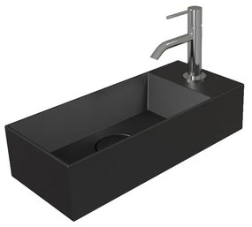 Salenzi Spy Fontein met clickwaste 45x20 cm mat zwart