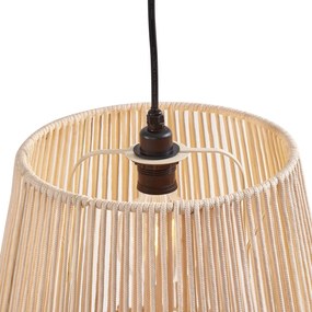 Buiten hanglamp zwart met beige kappen van touw 3-lichts IP44 - CavaJapandi Minimalistisch E27 IP44 Buitenverlichting rond