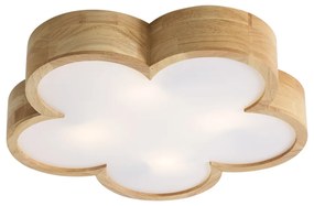 Kinder plafondlamp hout met wit - Lucille