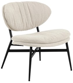 SOPHIA Beige (stof Apia 453)/zwart onderstel - RELAXFAUTEUIL STOEL VOOR DE WOONKAMER/HET KANTOOR MET BEKLEDING