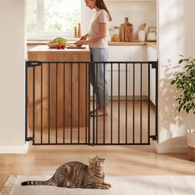 VEVOR Traphekje 778-1210 mm Verstelbare breedte, 920 mm Hoog Deurhekje, Kinderveiligheidshekje met Boorset (zonder grondstang), Kinderveiligheidshekje voor trappen, deuropeningen en woonruimtes, Zwart