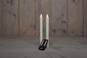Anna's Collection - Led druipkaars - ivoor - H 23cm - set van 2 stuks - met afstandsbediening