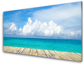 Schilderij op acrylglas Zee van wolken pier landschap 100x50 cm
