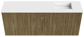 Mondiaz Joya 100cm toiletmeubel dusk met wastafel faye rechts zonder kraangat talc