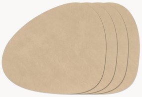 Asymmetrische leren placemats Curve, 4 stuks