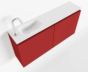 Mondiaz Ture 100cm toiletmeubel fire met wastafel talc links 1 kraangat