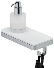 Geesa Frame Zeepdispenser met planchet en handdoekhaak Wit / Chroom 918816-02
