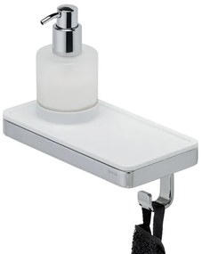 Geesa Frame Zeepdispenser met planchet en handdoekhaak Wit / Chroom 91881602