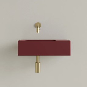Sanigoods Luko fontein 40x22cm rechts zonder kraangat wijn rood