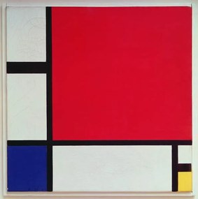Mondrian, Piet - Kunstdruk Composition with Red, (40 x 40 cm)