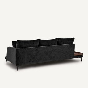 Halve bank met tafelblad, van gemengd fluweel, MODERNISTE