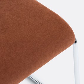 Set van 2 stoelen van chroom en stof Celestina