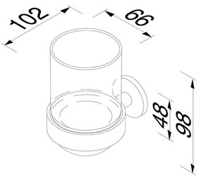 Geesa Nemox glashouder met glas zwart metaal geborsteld