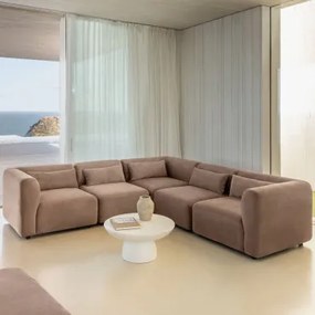 Fogler 5-delige Modulaire Hoekbank Corduroy Kameelbruin - Sklum