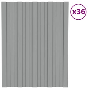 vidaXL Dakpanelen 36 st 60x45 cm gegalvaniseerd staal grijs