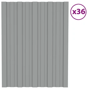 vidaXL Dakpanelen 36 st 60x45 cm gegalvaniseerd staal grijs