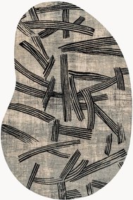 Wasbaar jacquard in- & outdoor vloerkleed Kanji in organische vorm