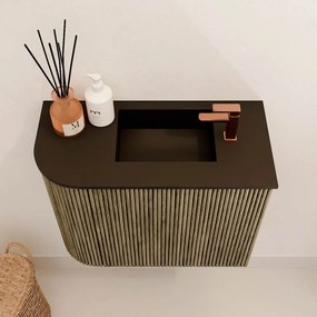 Mondiaz Joya 50cm toiletmeubel ronding links dusk met wastafel faye rechts 1 kraangat urban