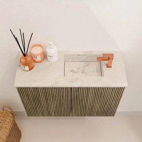 Mondiaz Joya DLux 60cm toiletmeubel dusk met wastafel faye rechts 1 kraangat frappe