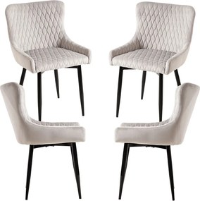 Set van 4 Sanda Fluwelen Stoelen