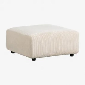 Puf 85x85 Cm Voor Modulaire Bank Bruna Corduroy Beige – Linnen - Sklum
