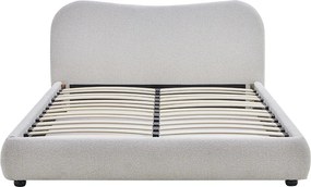 Bedframe Creme Stof Met Organisch Hoofdbord 160x200 Cm